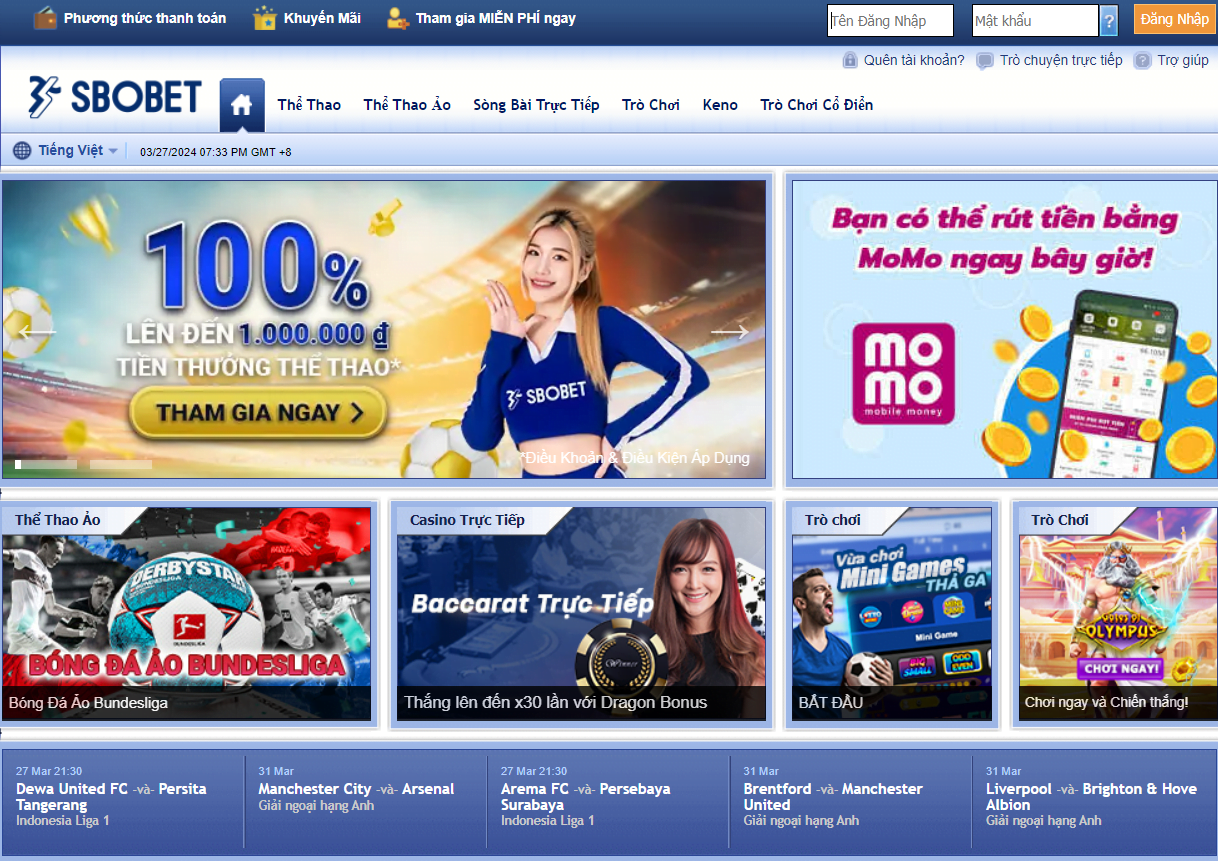 Sbobet Sân chơi cá cược sbobet